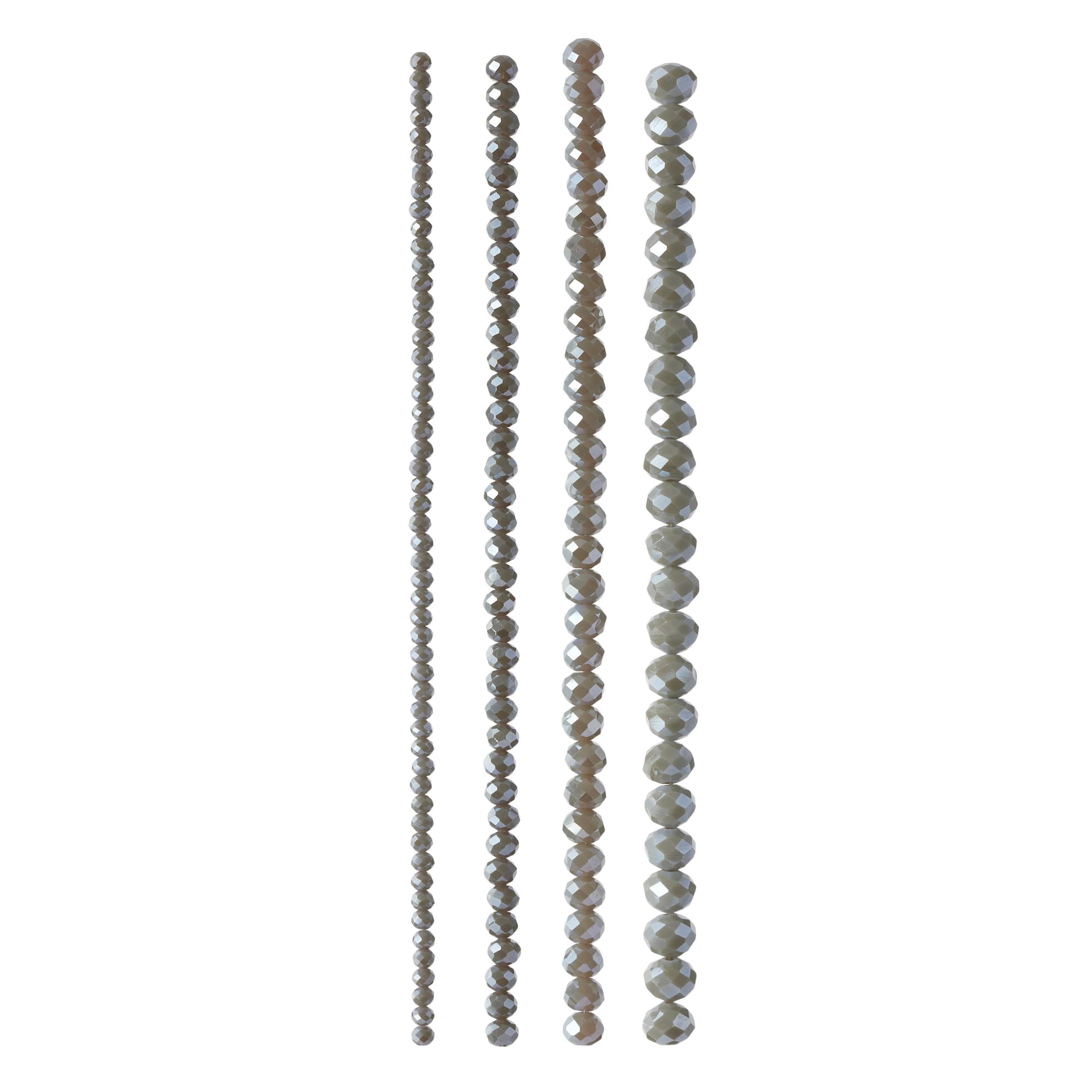 Gray Faceted Glass Rondelle Bead Strings by Bead Landing™